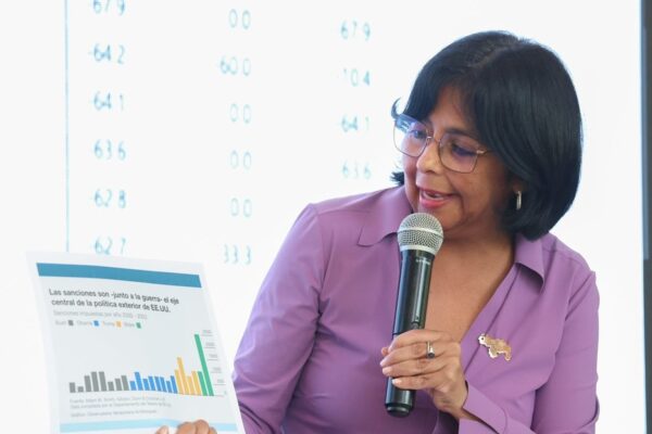 Delcy Rodríguez explica por qué las sanciones de EE.UU. contra Venezuela afectan a toda la región