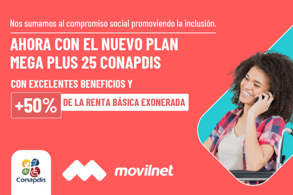 Movilnet ofrece 25 GB de navegación con Plan CONAPDIS