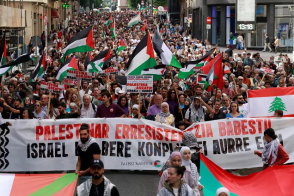 Manifestaciones en todo el mundo en apoyo a los palestinos al cumplirse un año de la guerra en Gaza