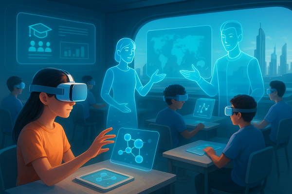Un día en la escuela de 2045: aprendiendo sin fronteras ~ TecnoBlog digital-ia-inmersive