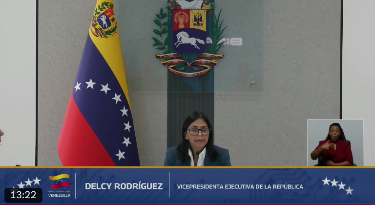 Declaraciones de Delcy Rodríguez tras la captura de Nicolás Maduro