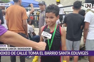 Realizan boxeo de calle en barrio Santa Eduviges de El Cementerio