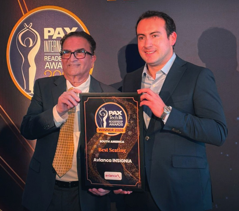 INSIGNIA by avianca gana el premio "Best Seating – South America" en los PAX Readership Awards 2026